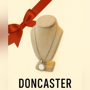 Doncaster Locket Necklace 37 inch Silver/Gold Chain Pendant